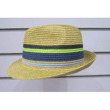 Sombreros Fedora con trenza de papel fino de colores